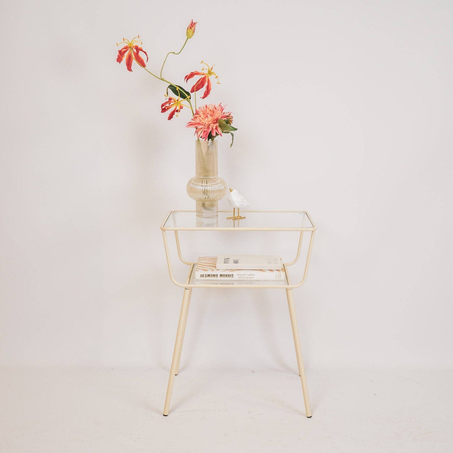 Bijzettafel / Nachtkastje - Zand - metaal