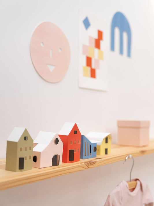 NOOK papieren tiny houses - bright, set van 5 
