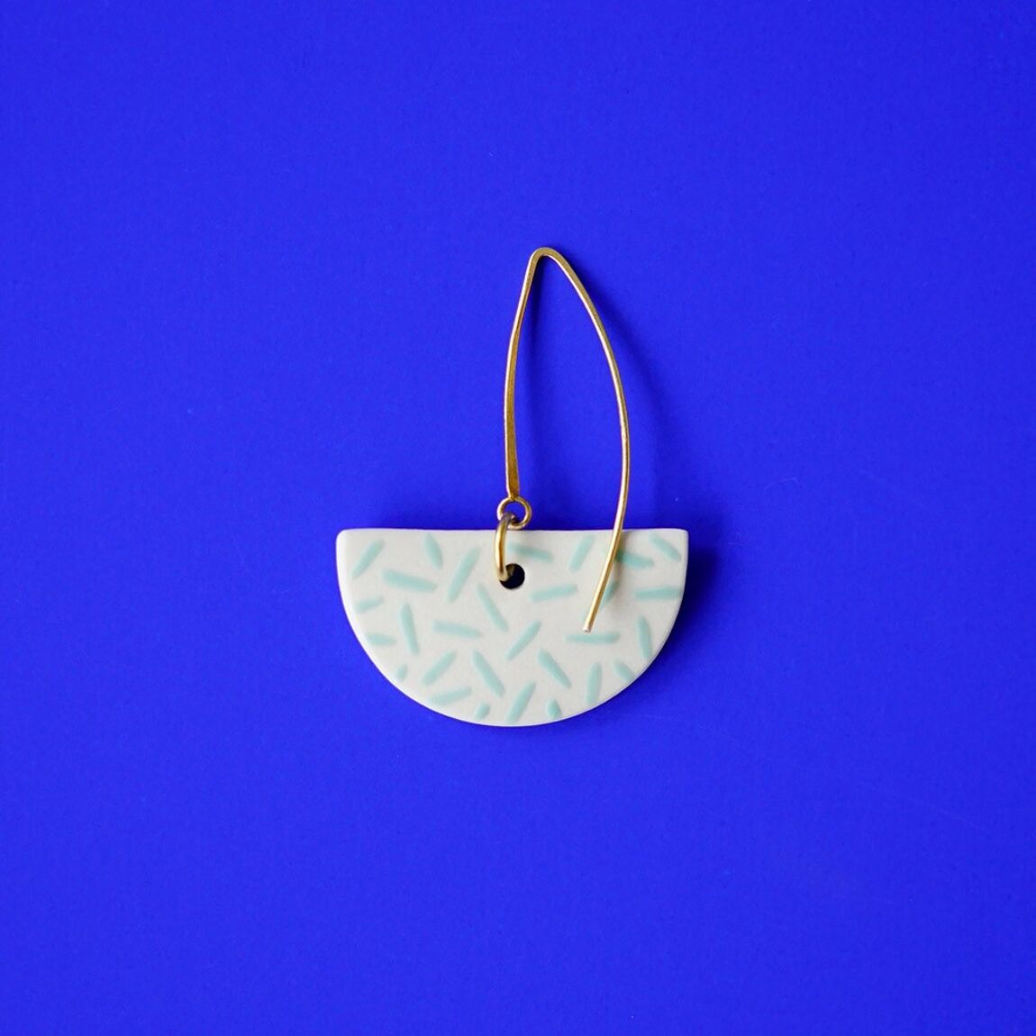 Porcelain earrings 'luna' - stripes