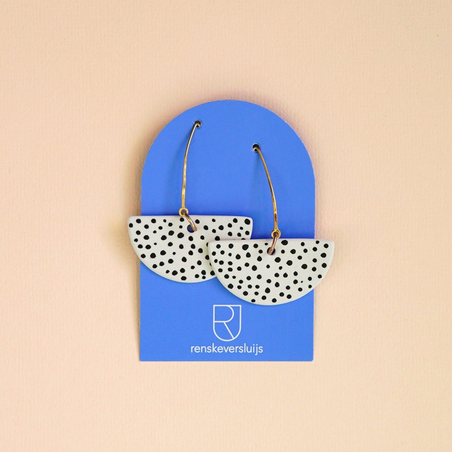 Oorbellen porselein 'luna' - dots