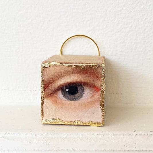 Eye 3 - vintage blokje met bladgoud