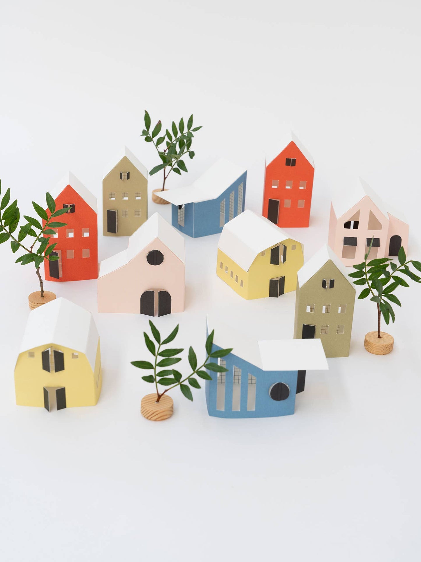 NOOK papieren tiny houses - bright, set van 5 