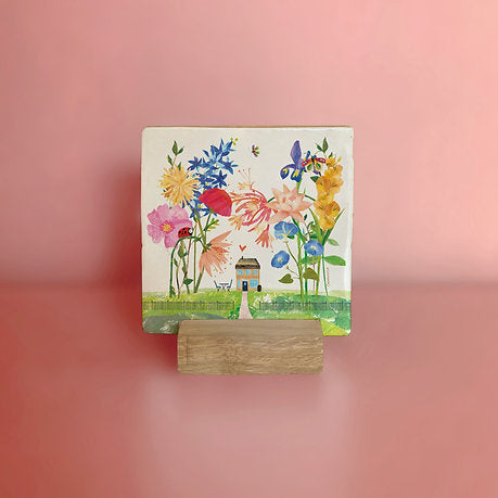 Tegel - Huisje, bloempjes, beestjes