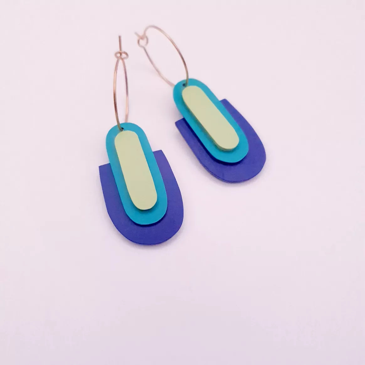 MARGOT – Kleurrijke Geometrische Art Deco Oorbellen – Handgemaakt in Frankrijk