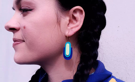 MARGOT – Kleurrijke Geometrische Art Deco Oorbellen – Handgemaakt in Frankrijk