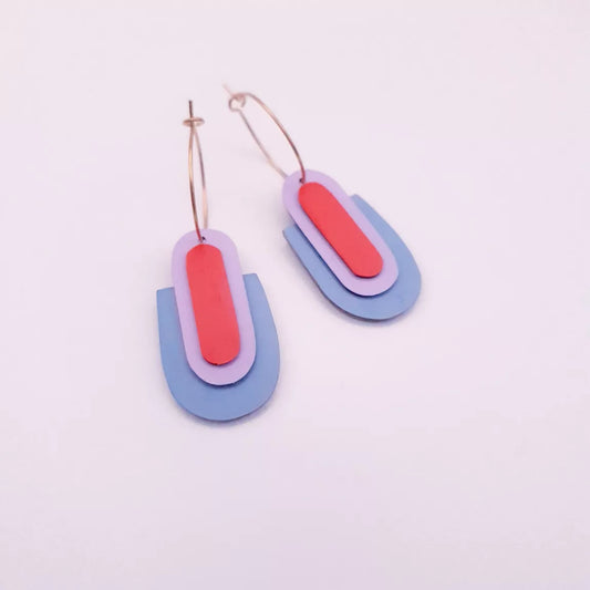 MARGOT – Kleurrijke Geometrische Art Deco Oorbellen – Handgemaakt in Frankrijk