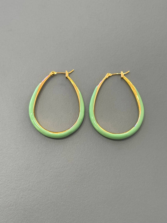 Geëmailleerde oorbellen - stainless steel