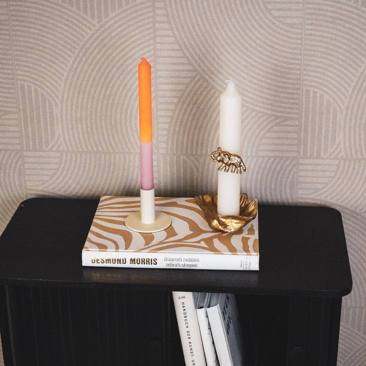 Kandelaar - beige metaal