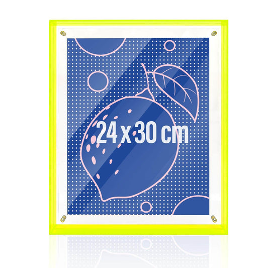 Wissellijst / fotolijst - 24 x 30 cm - geel neon