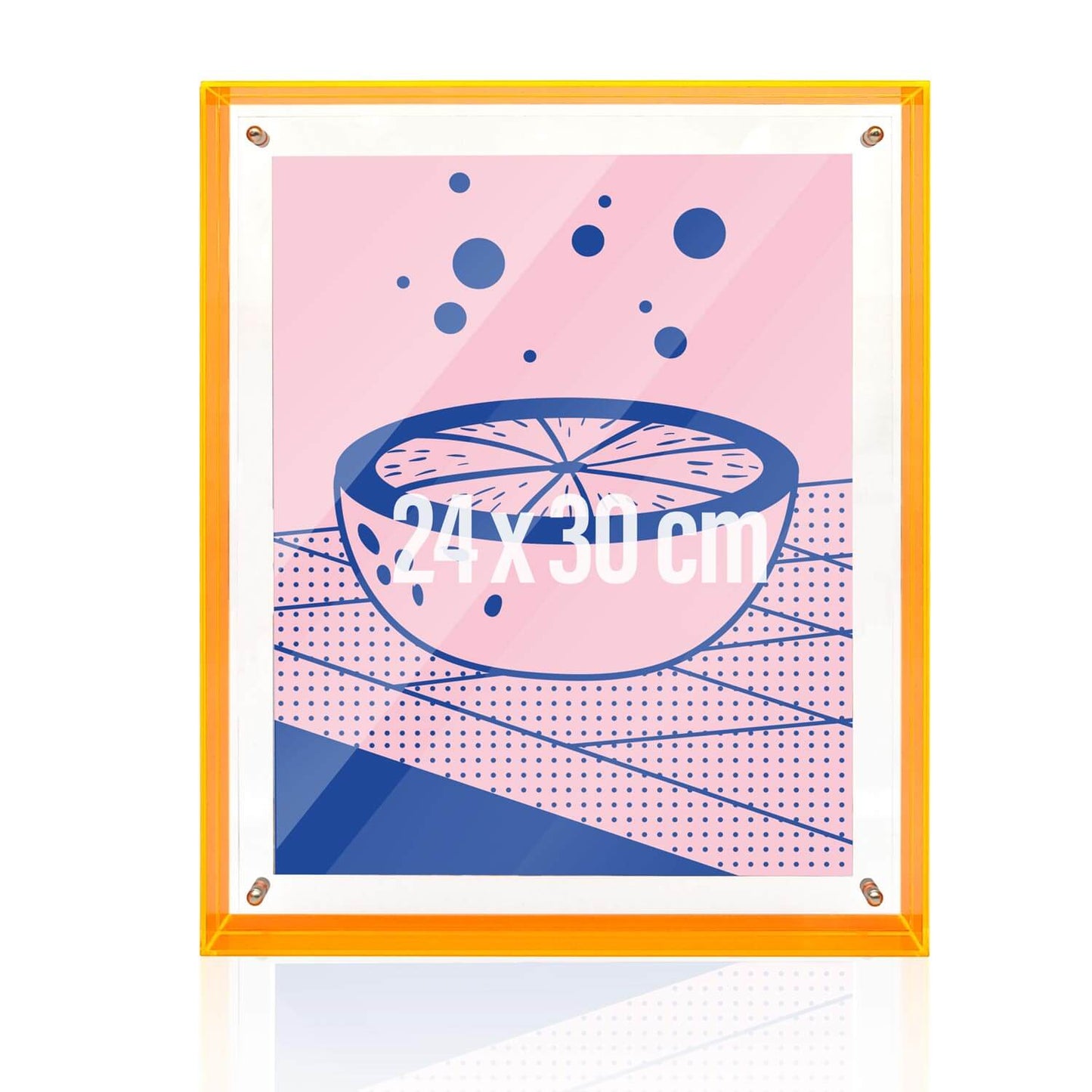 Wissellijst / fotolijst - 24 x 30 cm - oranje neon