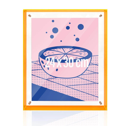 Wissellijst / fotolijst - 24 x 30 cm - oranje neon