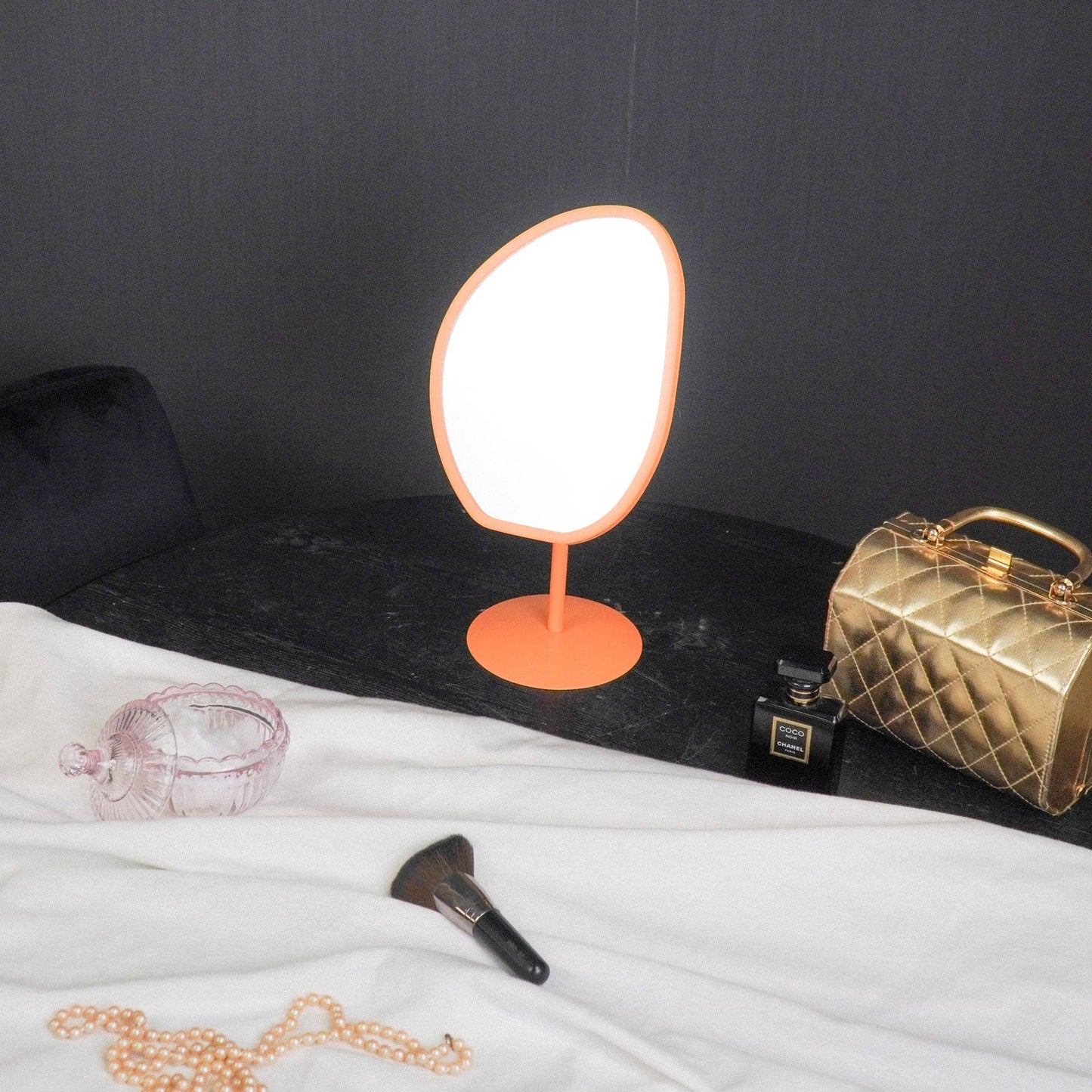 Spiegel - Metaal - Neon Oranje