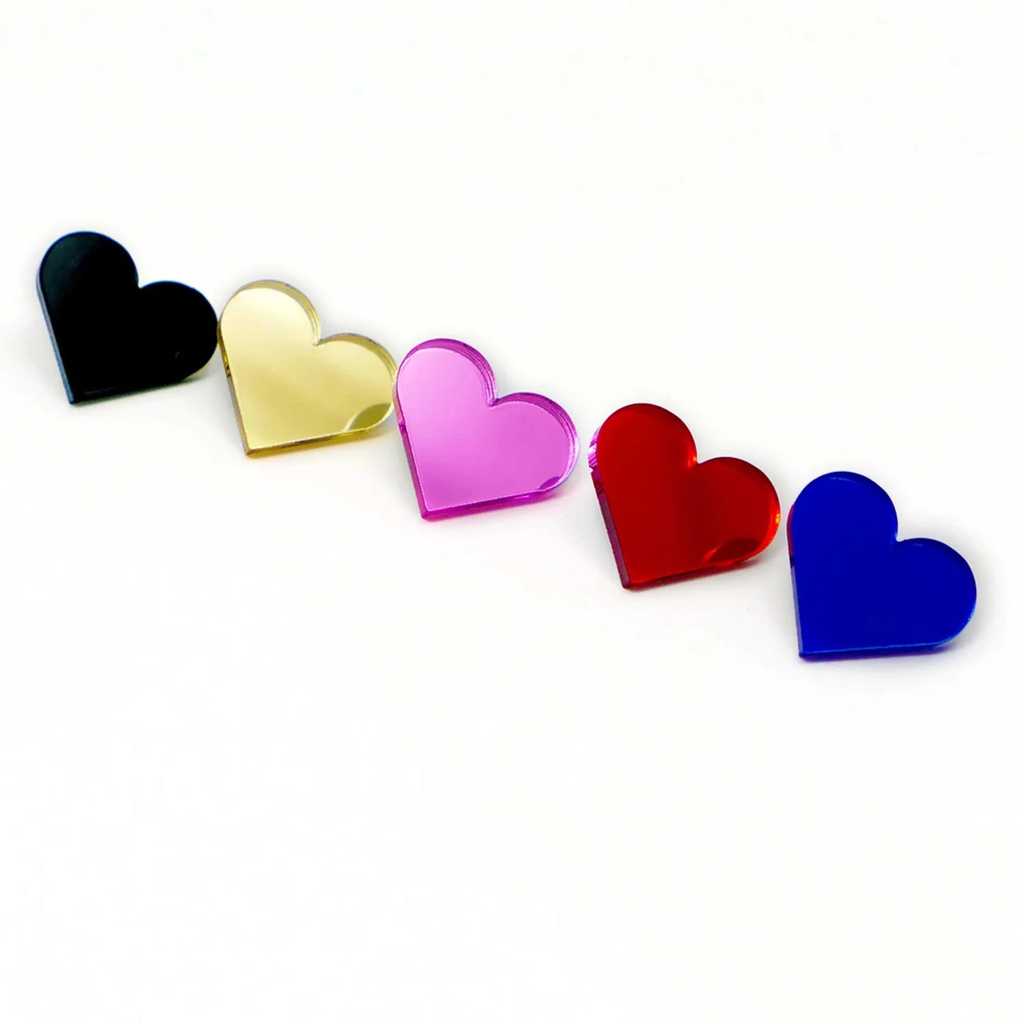 Hartjes broche - spiegelend zwart