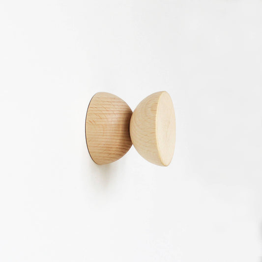 Geometrische beukenhouten haak/knop
