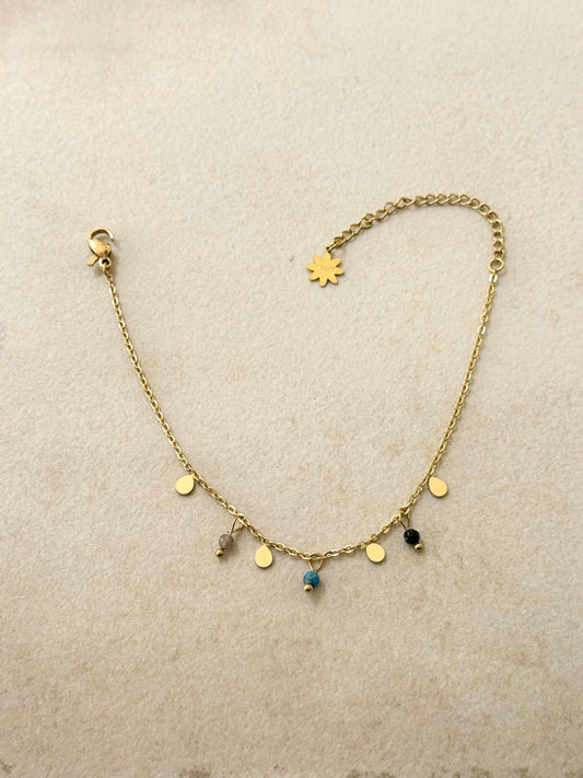 Bohem druppelarmband met mineraalstenen
