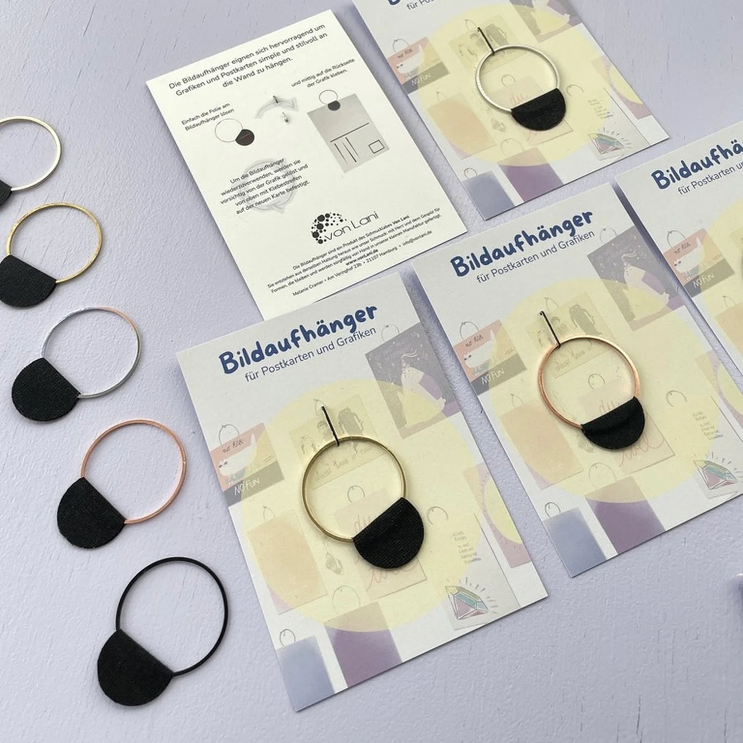 Hanger voor het ophangen van ansichtkaarten / foto's – kleine cirkel - woondecoratie
