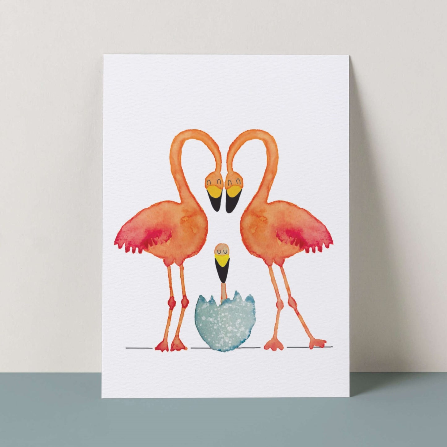 Kaart - Familie flamingo