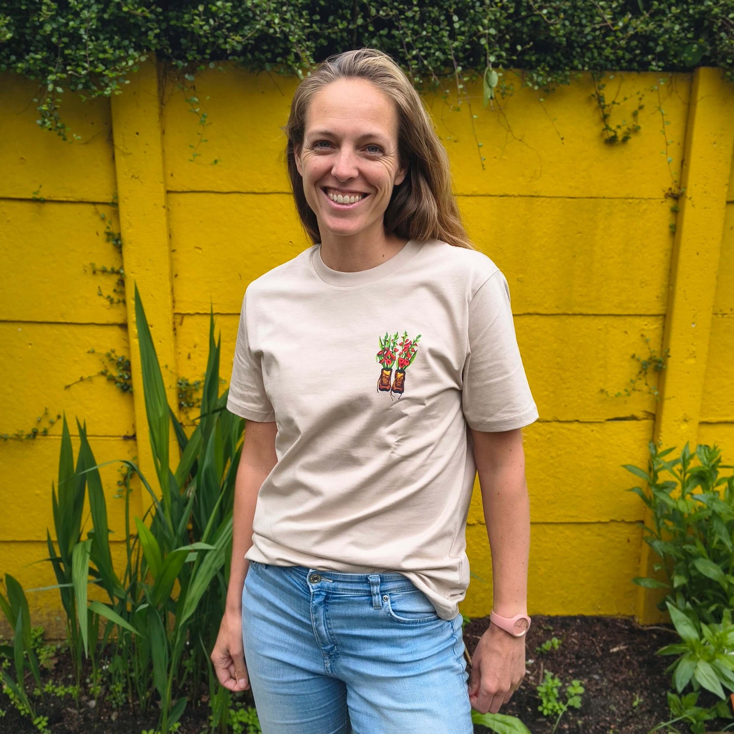 Vierdaagse t-shirt wandelaars beige