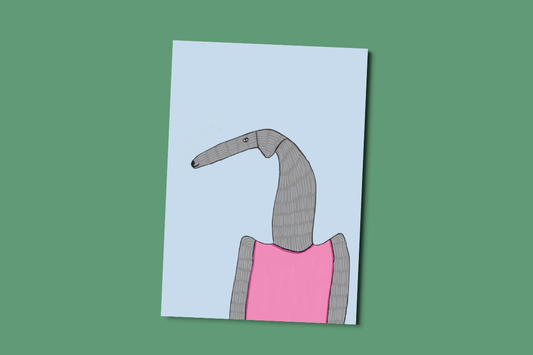 Postkaart | Hond roze trui