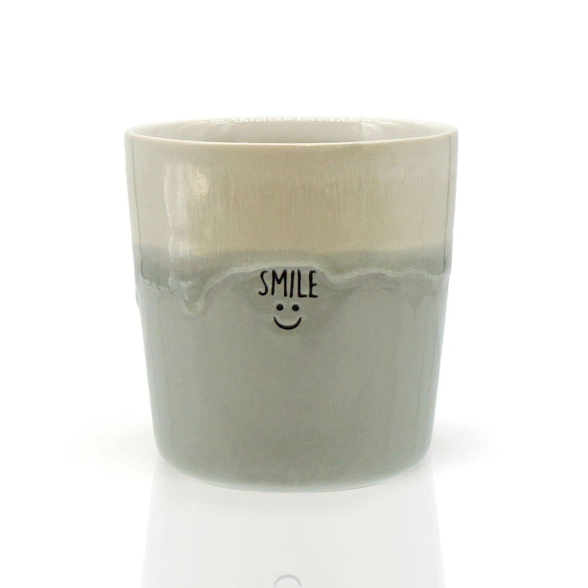 Stoneware-beker "Smile" grijs