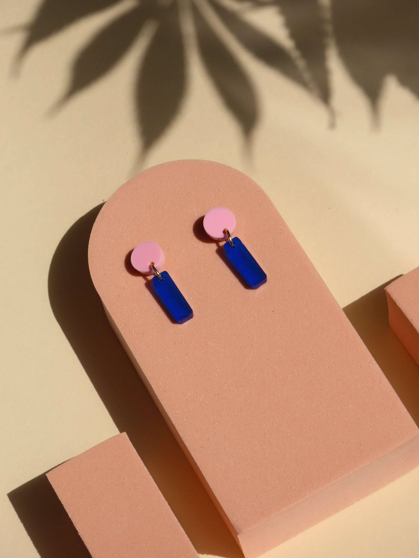 Roze & Kobaltblauw Mini Sticks Oorbellen