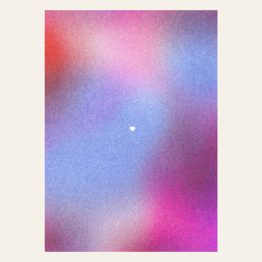 Risografie ansichtkaart - Hartje