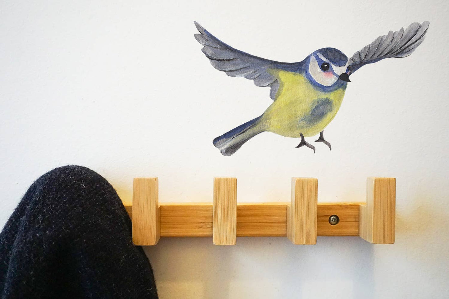 Muursticker vliegende Pimpelmees