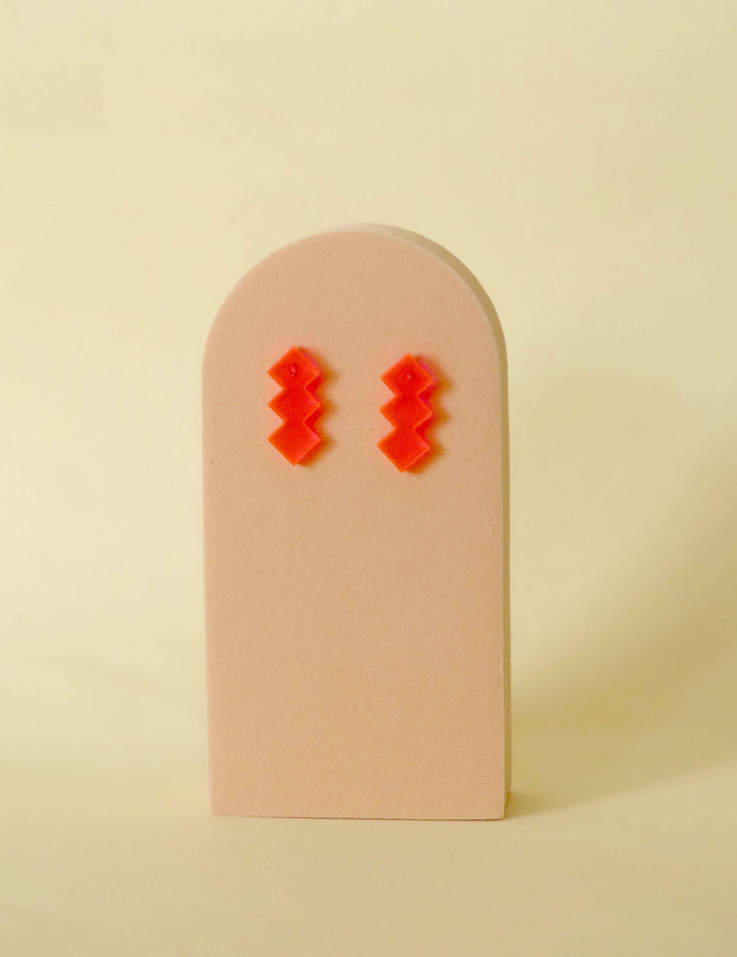 Neonroze Geometrische Oorbellen