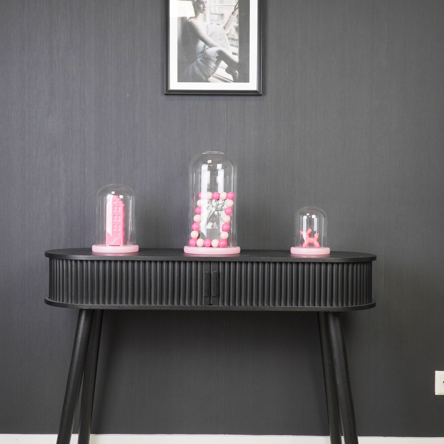 Glazen stolp - Lichtroze - 11x11x15cm