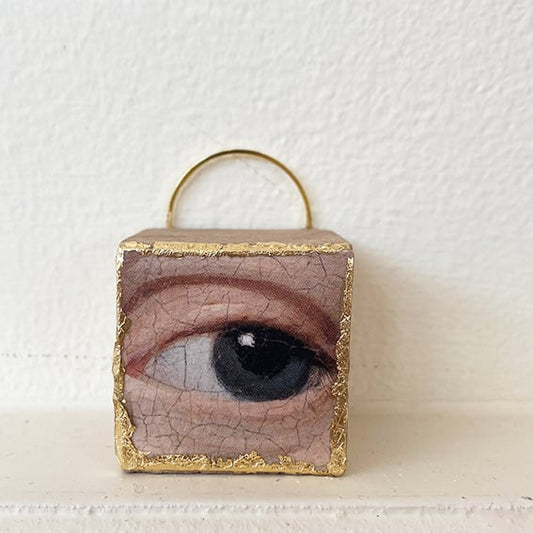 Eye 2 - vintage blokje met bladgoud